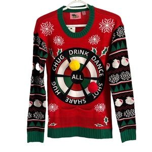 Miss Dazzle Ugly Sweater XS Two Hook and Latch Balls NWT